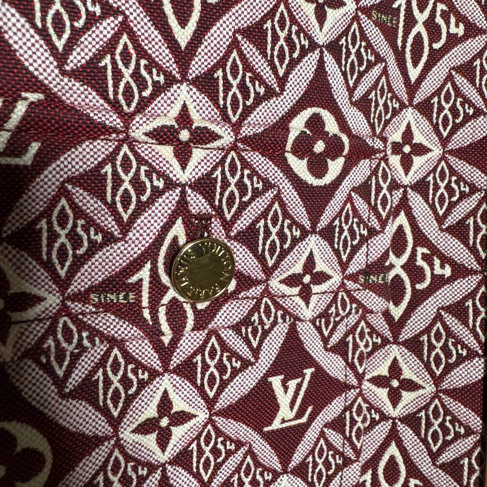 Louis Vuitton Women's Since 1854 Boxy Zipped Jacket in Burgundy & Brown Leather - Picture 7 of 13